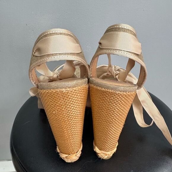 Tan JustFab Espadrille Heels Size 6.5 NWOT - Picture 3 of 5